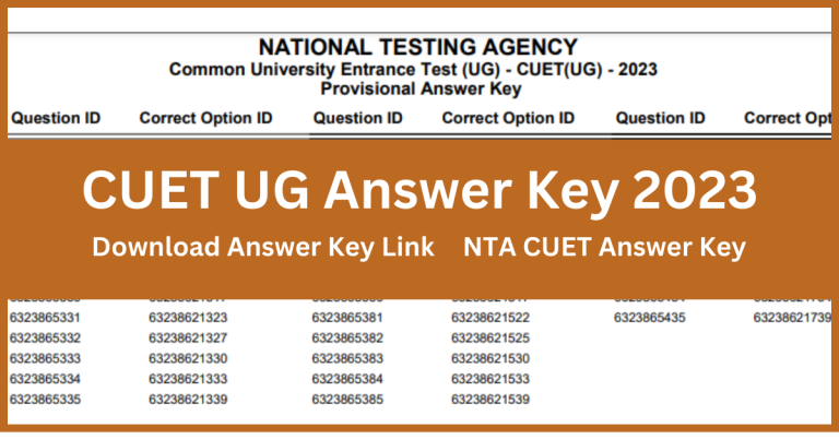 CUET UG Answer Key 2023 Download Answer Key Link 768x402