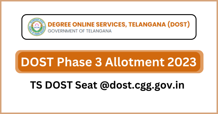 DOST Phase 3 Allotment 2023 Link @dost.cgg .gov .in 1 768x402