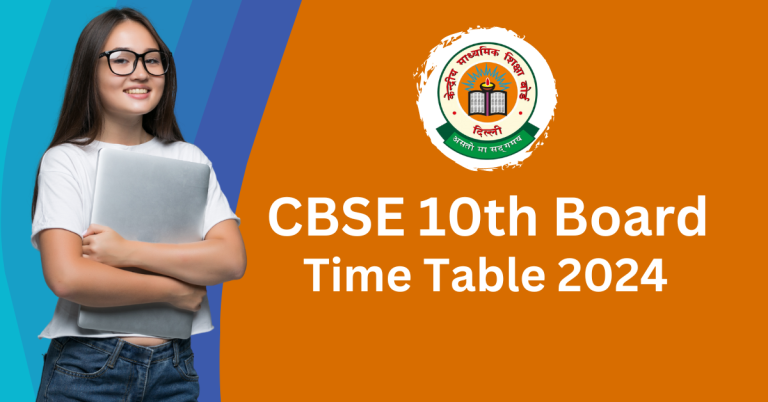 CBSE 10th Board Time Table 2024 768x402