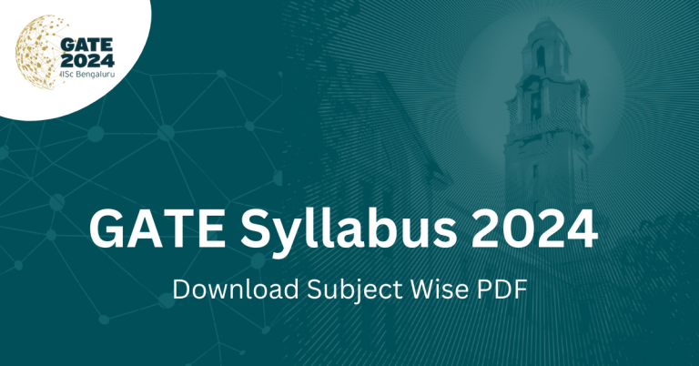 GATE Syllabus 2024 New Download Subject Wise PDF 768x402