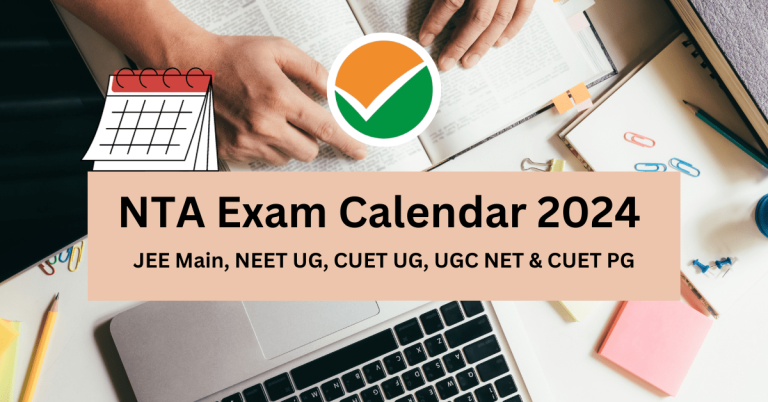 NTA Exam Calendar 2024 PDF Download Check Exam Dates Min 768x402