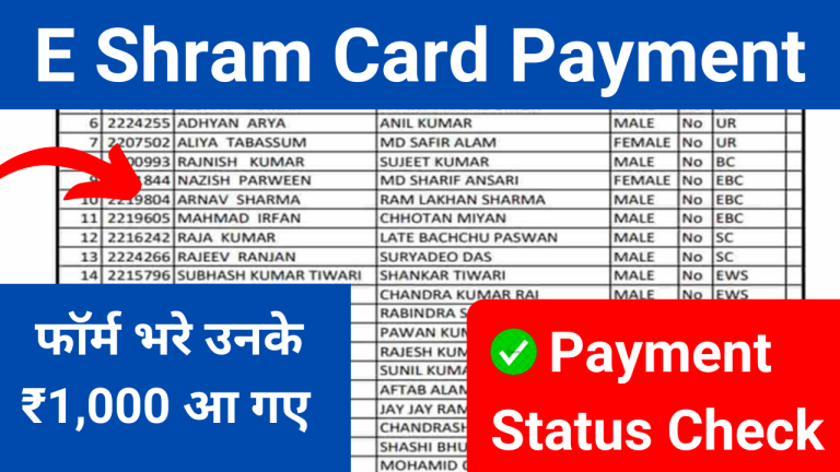 E Shram Card Payment List 768x432